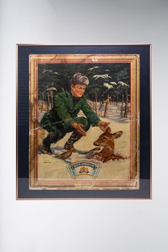 Royal Bohemian Beer Man & Deer Cardboard Sign