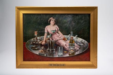 Old Craft Brew Woman Tray Sign