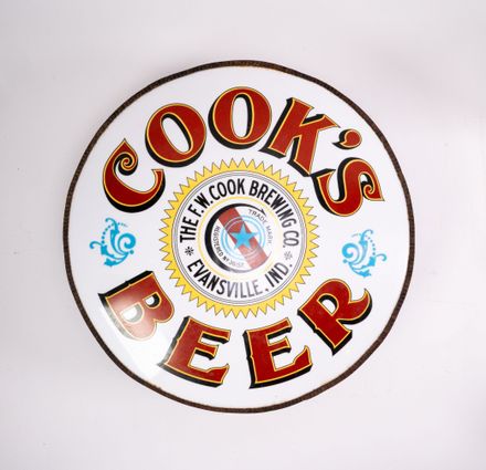 Cook's Beer Vitrolite Sign