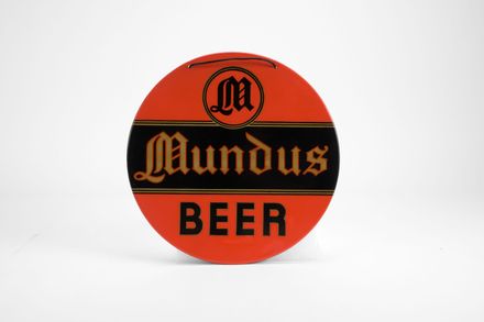 Mundus Beer Tin Button Sign