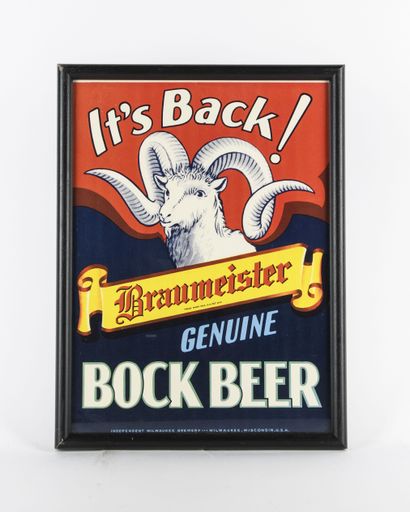 Independent Milwaukee Braumeister Bock Beer Sign