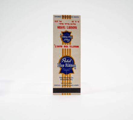 Pabst Blue Ribbon Match Book Cover