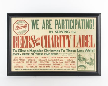 Marathon Beers with the Charity Label Sign