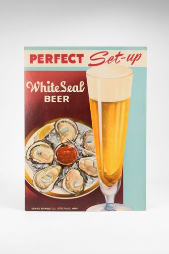 White Seal Beer Oysters Cardboard Sign