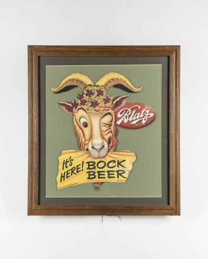 Blatz Bock Beer Cardboard Die Cut