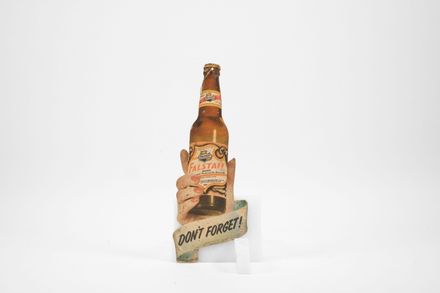 Falstaff Holding Bottle Cardboard Die Cut Sign