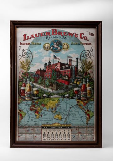 Lauer Brewing Co. Ltd. January 1909 Calendar