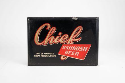 Chief Oshkosh Beer Celluloid TOC Sign
