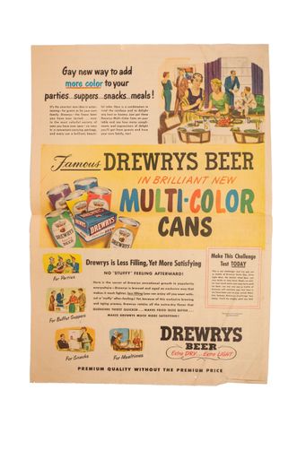 Drewrys Beer Multi-Color Cans Newspaper Ad - Resource cover image