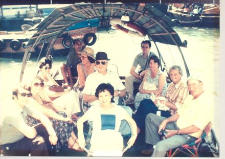 On a san-pan in the floating village of Aberdeen, Kowloon (Hong Kong), 1979