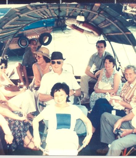 On a san-pan in the floating village of Aberdeen, Kowloon (Hong Kong), 1979