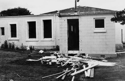 Demolition of Foxton Post office, 1980's