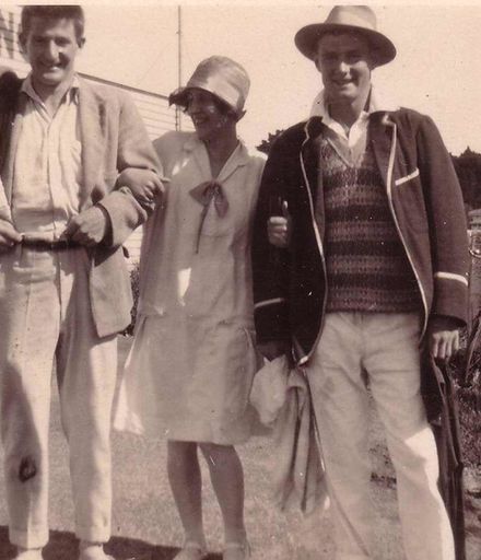 Group outside Foxton Swimming Baths, c.1930