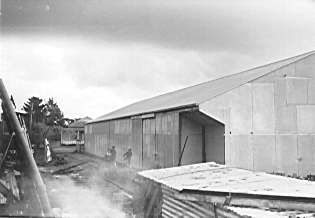 U.E.B. building destroyed by fire, 18 September 1957