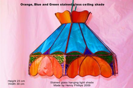 Orange Blue and Green ceiling light shade