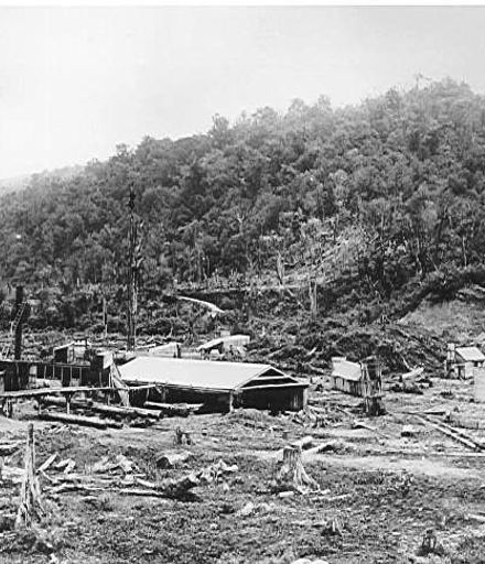Bartholomew's sawmill, Makahika Valley, 1906