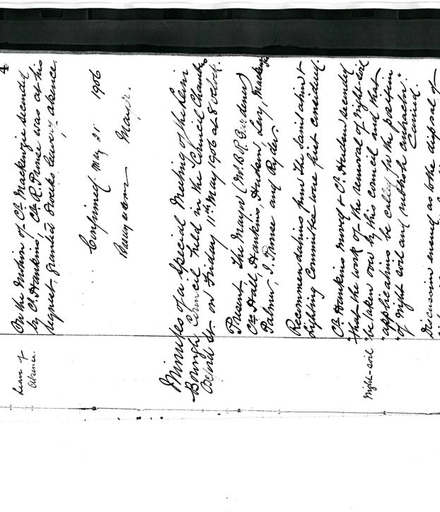 Minutes of 2nd Council Meeting 11 May 1906
