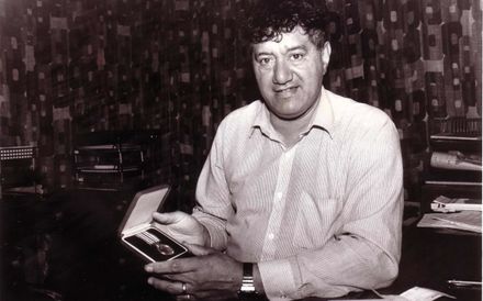 Albert Taylor with medal, 1990