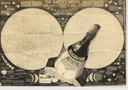 'Actifed' advertisement on large poster-map 'The Earth's Moon'