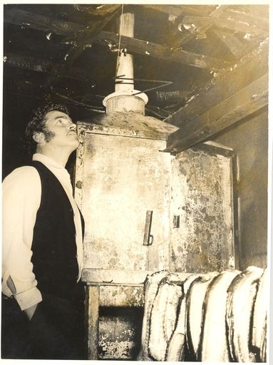Mr Windhager, examines fire damage, 1972 - Resource cover image