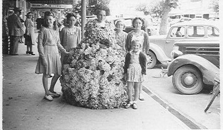 Girl dressed in flowers