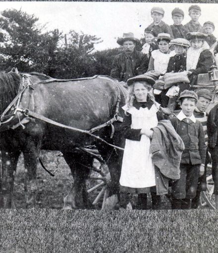 "Kingston Brake" drawn by 2 horses, with driver & 20 children, c.1907