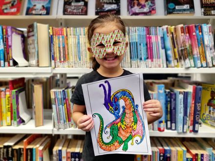 School Holiday Programme - Dragon colouring in - Resource cover image