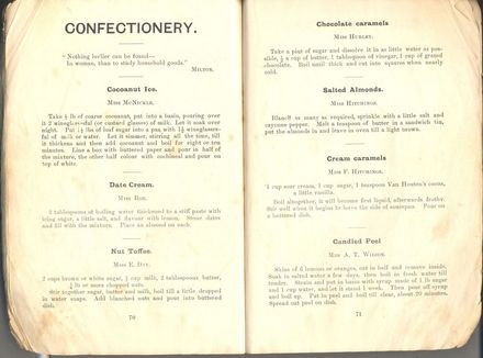 Pages 70 and 71 - Horowhenua Cookery Book - Resource cover image