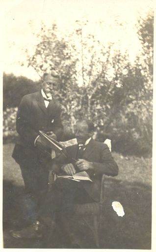 Mr James Dean & Mr Isaac Rawson in garden