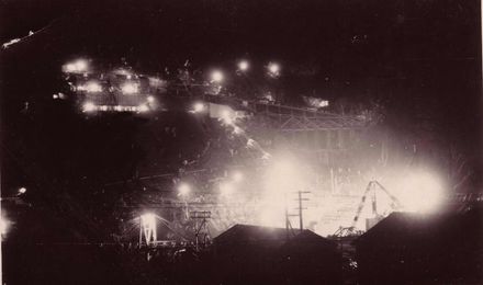 Night work (2 am) at No.1 Dam, Mangahao, 2 May 1927 - Resource cover image