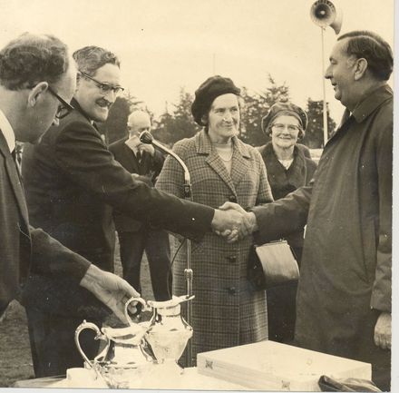 Presentation to one of the race winners, Levin Racing Club