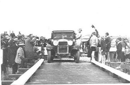 Opening first traffic bridge, Hokio Beach
