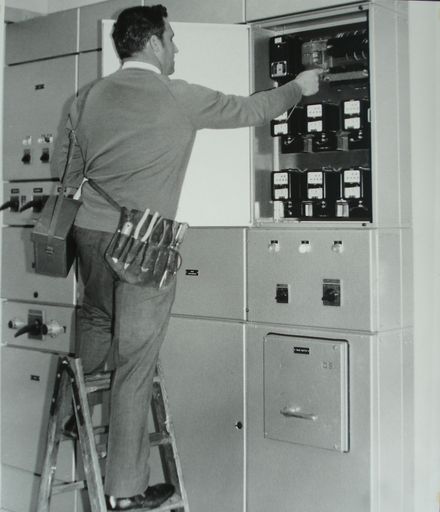 Inspecting an industrial switchboard installation