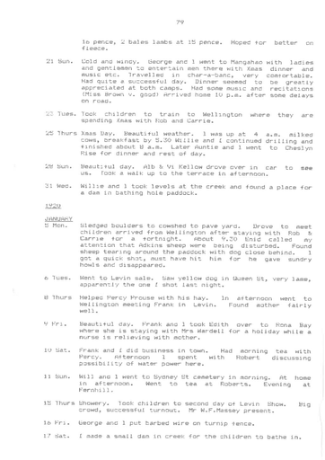 Bert Denton's Diary 1920