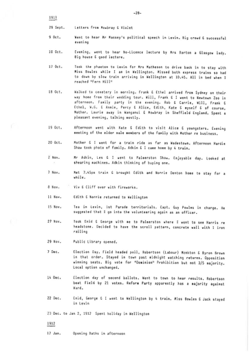 Bert Denton's Diary 1912