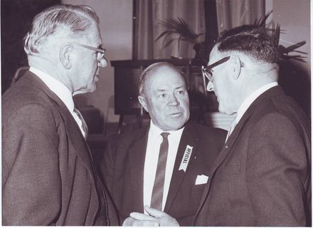 3 men near stage, Electricity Exhibition 1972