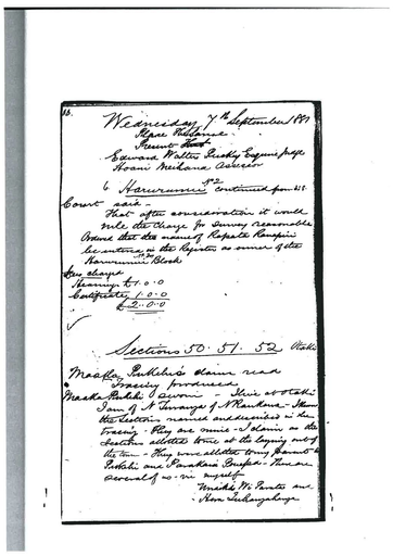 Otaki Maori Land Court Minutebook - 7 September 1881.