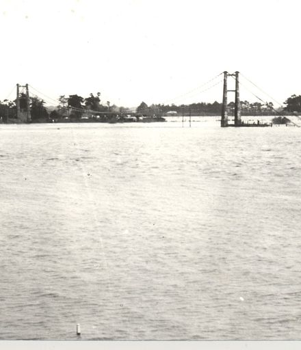 Old Opiki toll bridge & flood, 1971