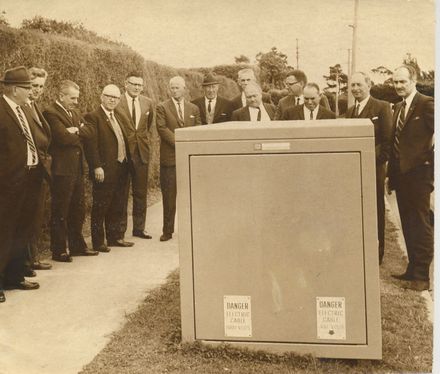 Levin Borough Councillors view new H.E.P.B. transformer