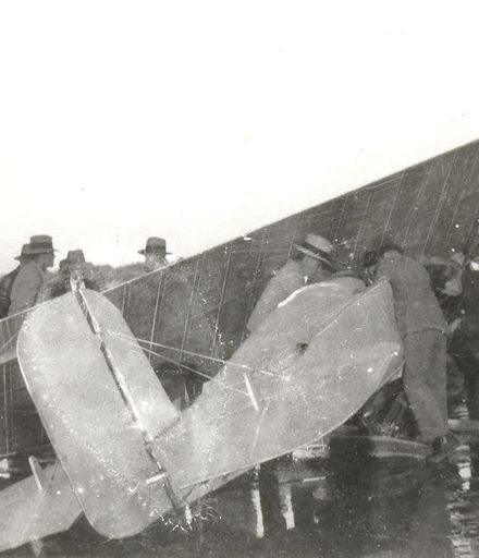 Waitarere Beach on beach after plane crashed July 1932