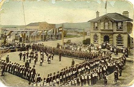 P.O. with training farm boys