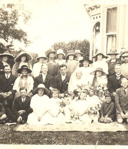 Sunley Wedding Group in Dean's garden, Christmas Day 1924