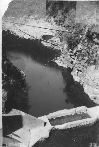 Looking down from top No.2 Dam, Mangahao, 1936