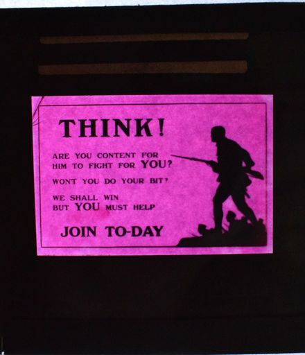 World War One Recruiting Advertisement- Cinema Slide