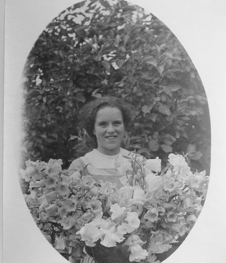 Connie Blackburn in garden