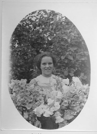 Connie Blackburn in garden