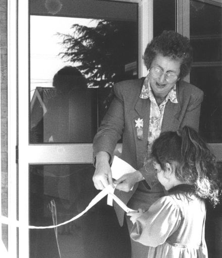 Judy Keall (MP) Opening Lonsdale Building, Foxton, 1994