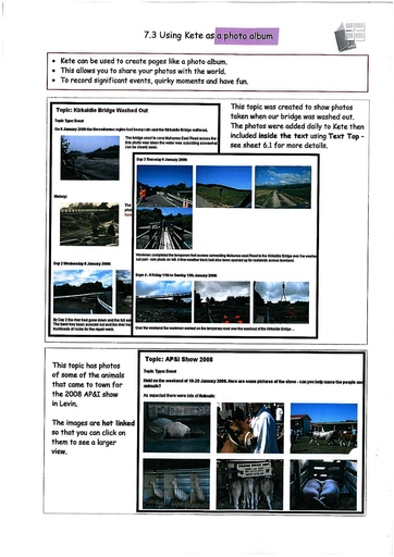 7.3 Using Kete as a photo album