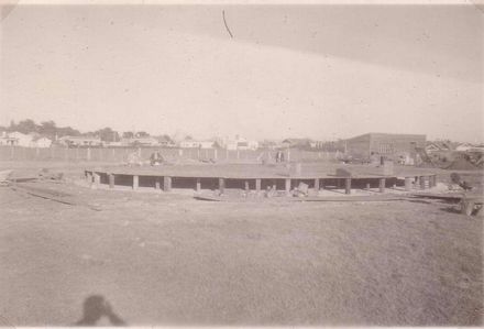 Steel base for new gasometer under construction