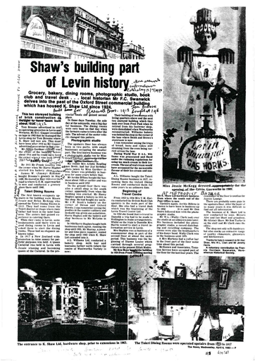 Shaw’s building part of Levin History
